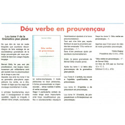 Dóu verbe en prouvençau 1 - Bernat Giély - Article Prouvènço d'aro 380