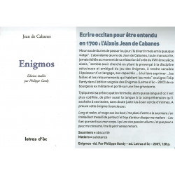 Enigmos - Jean de Cabanes - Philippe Gardy - Article Aquo d'Aqui 338