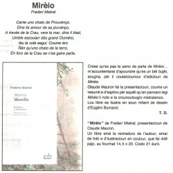 Mirèio - Mireille - Frédéric Mistral - Article Prouvenço d'aro 383
