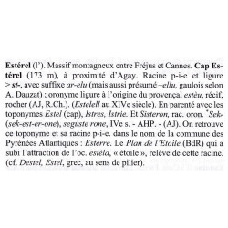Dictionnaire des noms de lieux de l'Esterel à l'usage des Provençaux d'aujourd'hui - Gérard Tautil - Extrait