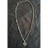 Necklace with silver plated occitan cross and steel chain