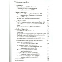 L'insurrection varoise de 1851 contre le coup d'Etat de Louis-Napoléon Bonaparte - Table des matières