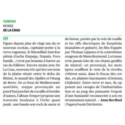 Temperi - De la Crau (CD) - Article Télérama 03-02-2022