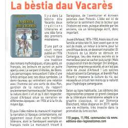 La bèstia dau Vacarés - Jousè d'Arbaud - Article Aquo d'Aqui 343