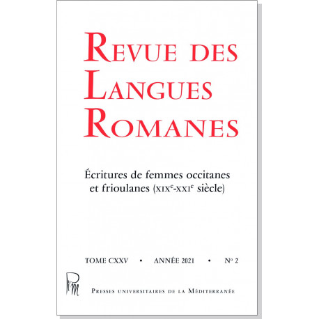 Revue des Langues Romanes - Tome 125-2 (2021 n°2)