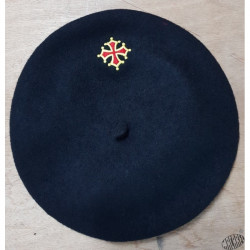 Béret occitan noir avec croix occitane (Macarel)