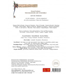 Art de trobar - Gerard Zuchetto, Troubadours Art Ensemble - 4ième de couverture