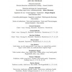 Art de trobar - Gerard Zuchetto, Troubadours Art Ensemble