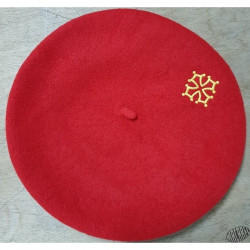 Béret rouge avec croix occitane arrière (Macarel)