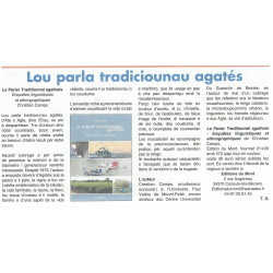 Le parler traditionnel agathois - Christian CAMPS - Article Prouvenço d'aro 06-2022