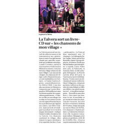 Cançons del meu vilatge (chansons de mon village) - CORDAE La Talvera (Livre + CD) - Article de premsa