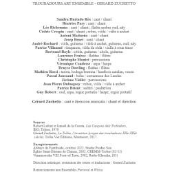 Anonimes - Gerard Zuchetto, Troubadours Art Ensemble
