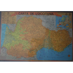 Carta de l'Occitània - Occitania map 60 x 90 cm (Aici e ara)