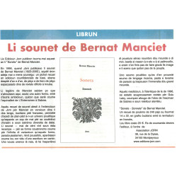 Sonets - Bernat Manciet - Article Prouvenço d'aro 401
