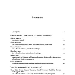 Le Petit Thalamus de Montpellier - Les Annales occitanes - Sommaire
