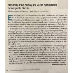 Cronica de quauques jorns ordinaris - Miquèla Stenta - Article Le matricule des anges 2024