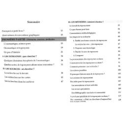 Petit manuel du toponymiste occitan - Jean RIGOUSTE - Sommaire