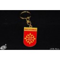 Porta-claus métau blason Occitània (crotz occitane + OCCITÁNIA) 3 x 4,5 / Porte-clefs métal blason