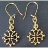 Gilded metal Occitan cross earrings