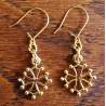 Boucles d'oreilles croix occitane (métal doré)