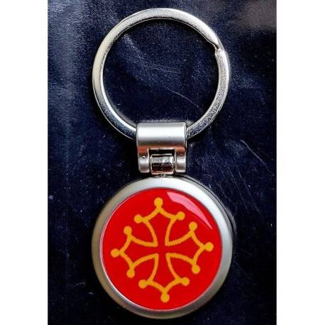 Porta-claus "Crotz Occitana" (reond metau, diam. 3 cm)