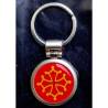 Keyring Occitan cross (round, metal)
