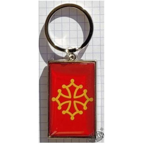 Porte-clés drapeau occitan en métal (3 x 5 cm)