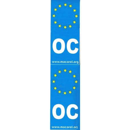Autocollant OC Europe pour plaques de voiture (bleu)