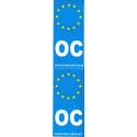 Autocollant OC Europe pour plaques de voiture (bleu)