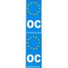 Sticker OC Europe for car license plates (blue)