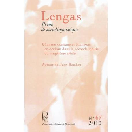Lengas, Revue de sociolinguistique - N° 67 (2010) - Couverture