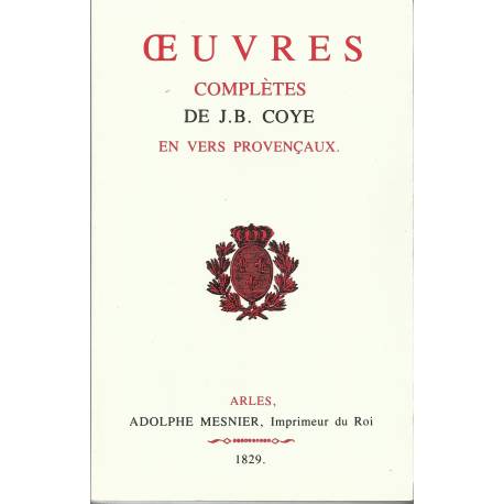 Œuvres Complètes - Jean-Baptiste Coye - Couverture