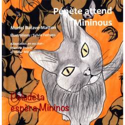 Pépète attend Mininous / Peludeta espèra Mininous - Muriel Batave-Matton, Sylvie Ferrero - Couverture