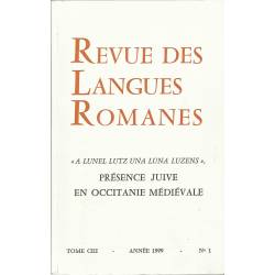 Revue des Langues Romanes - Tome 103-1 (1999 n°1) - Couverture