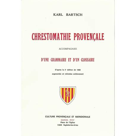 Chrestomathie Provençale - Karl Bartsch - Couverture