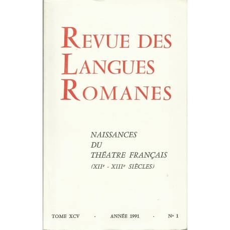 Revue des Langues Romanes - Tome 95 (1991 n°1)