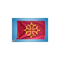Drapeau occitan (rouge sang et jaune or) -  Polyester 40 x 60 cm. 