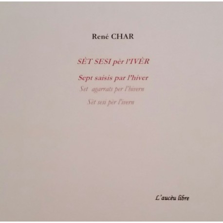 SÈT SESI pèr l'IVÈR - René Char - Couverture