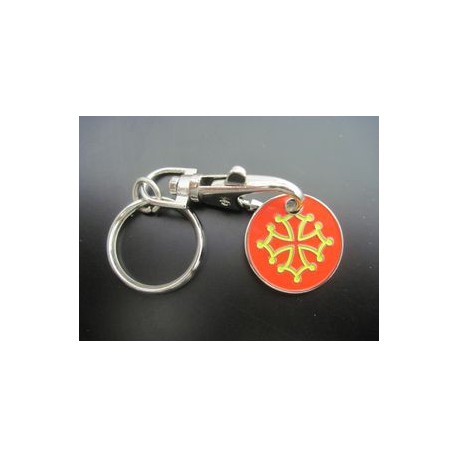 Porte-clefs Croix Occitane (jeton caddie)