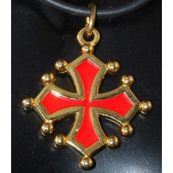 Pendentifs Croix occitane en métal doré (Sang et or) - Taille 1,5 cm (Macarel)