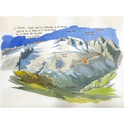 Dolomites - Alexis Nouailhat et Michel Vincent - Aquarelle de terrain