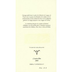 Pantai dins lou jardin dóu Lussembourg - Richard Aldington - Quatrième de Couverture