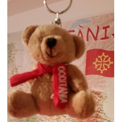 Porte-Clef Ourson avec écharpe occitane (peluche Macarel)