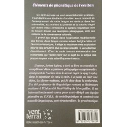 Éléments de phonétique de l'occitan - Robert Lafont - 4ième de couverture