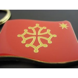 Porte-clefs Drapeau étoile en métal