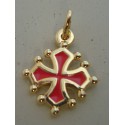 Pendentif Croix occitane Sang et or 1,5cm