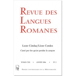 Revue des langues romanes - Abonnement (1 an) - Couverture