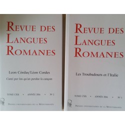 Revue des langues romanes - Abonnement (1 an) - Couvertures