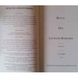 Revue des langues romanes - Abonnement (1 an) - Intérieur