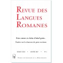Revue des Langues Romanes - Tome 121 (2017 n°1) - Couverture